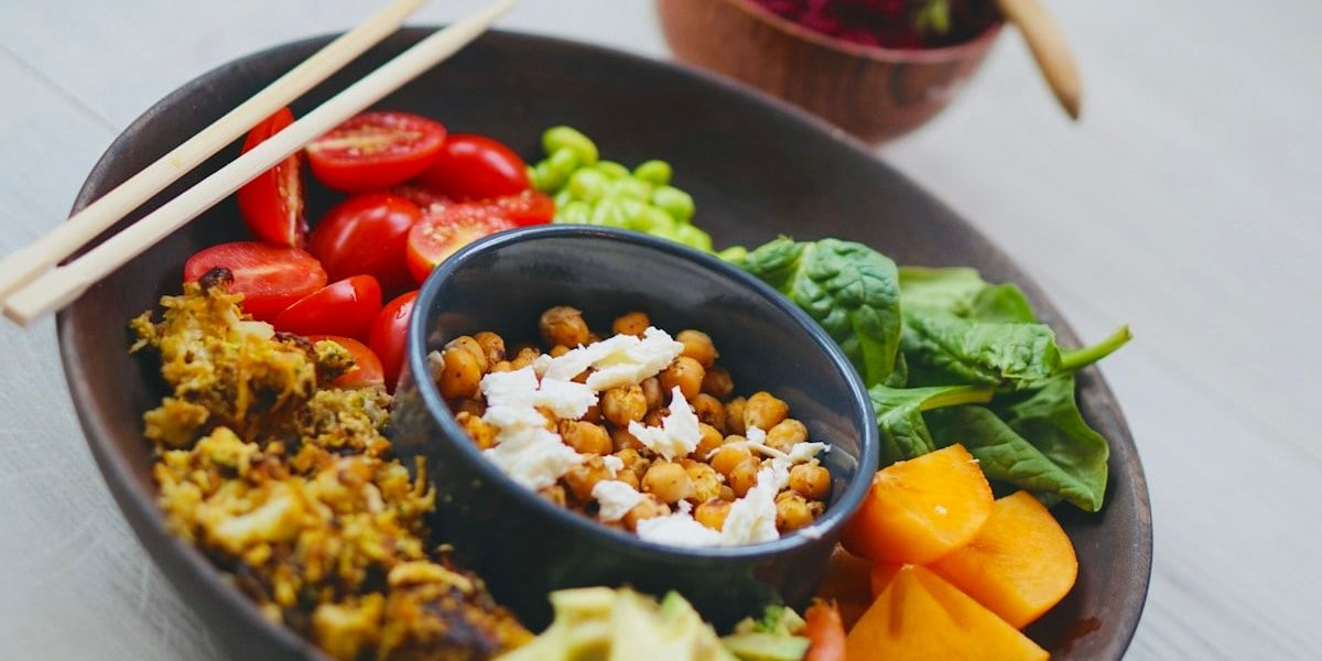 bowl of variety of food